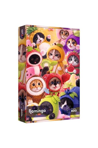Trefl 600 Puzzle Flamingo Fructe Pisicuțe