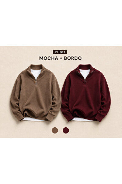 oneoff 2-Pack Advantageous Men's Casual Half-Zipper Winter Knitwear Thessalon...