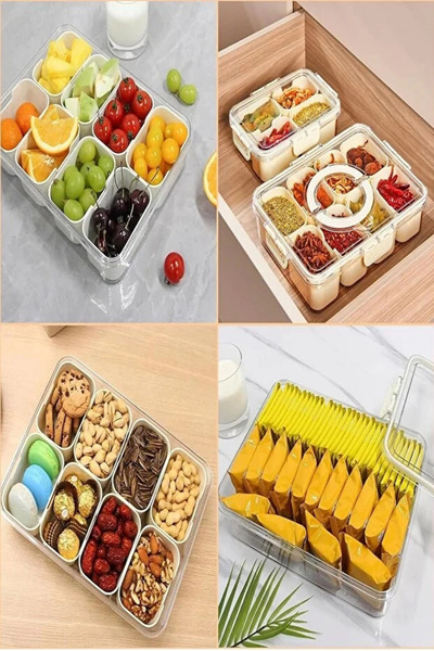 Rosemor 1 Piece Picnic Set 8 Compartments with Lid Lock Portable Storage Cont...