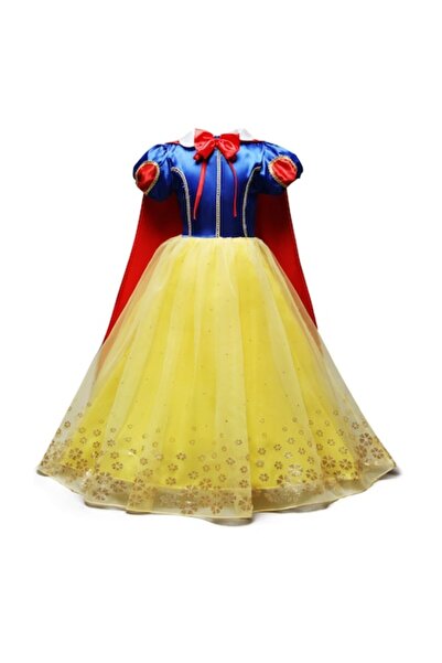 OEM Rochie Albă ca Zăpada pentru fete, cu pelerină și fundă, albastră, 5-6 an...
