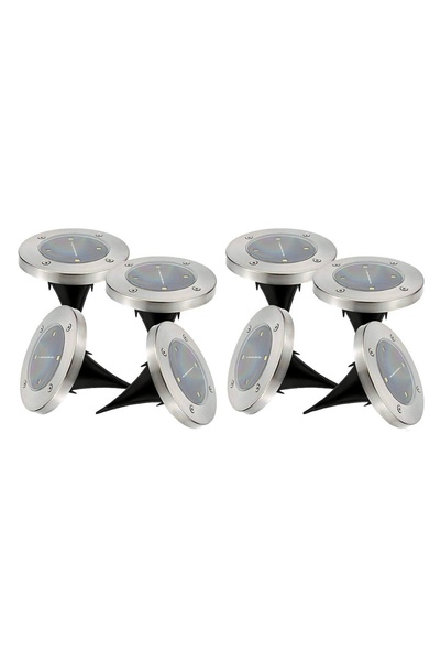 Generic Brand Sși de 8 spots pardosealăaires ronds inox ø 11,5 cm – IP44, alb...