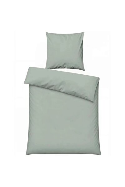 OEM Pillowcase set + pillowcase front, cotton, 135x200 cm + 80x80 cm, sage green
