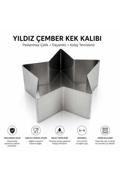 Nar kalıp Narkalıp Yıldız Şeklinde Pasta & Kek Kalıbı – Çap 14 cm | Derinlik 10 cm