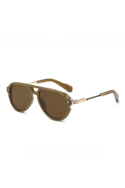 Choice5 Olive green brown New Arrow Pilot Sunglasses Men Women UV400 Retro Su...