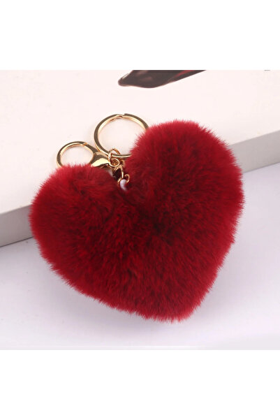 Choice1 07 Heart Plush Pompom Keychain Set | Leopard Print Love Hair Ball | H...