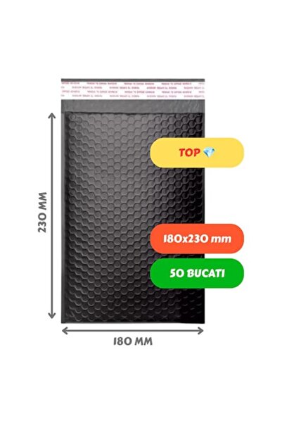 ambalaje365 Plicuri antișoc negre, din silicon, 180x230mm, cu bule de aer, 50...