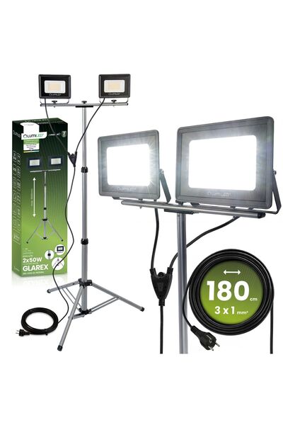 Lumiled Proiector LED Halogen 2 x 50W pe Trepied GLAREX 4000K