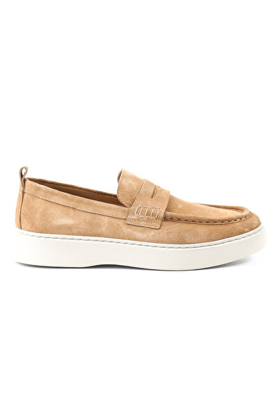 Tuna Genuine Suede Leather Tobacco Color Eva Sole Casual Men's Shoes - E4822