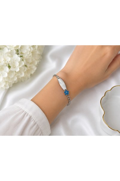Bymiel 316L Stainless Steel Silver Color Plate Chain Bracelet
