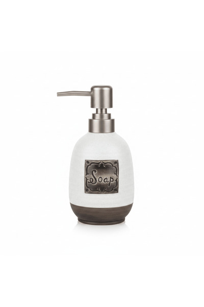 AKDC White Ceramic & Plastic Liquid Soap Dispenser – 400 ml