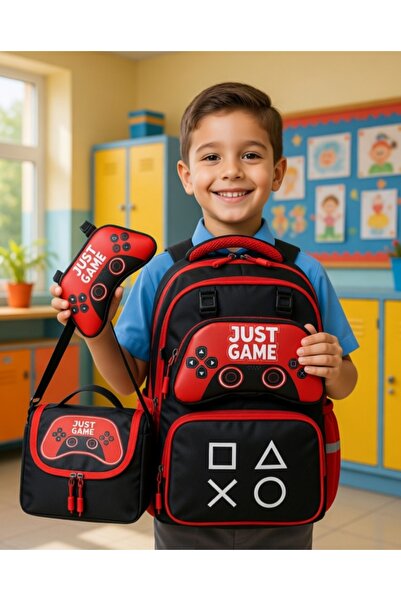 KY A+ Premium Quality Men's Black Gamer Primary School Orthopedic 3-Piece Set...