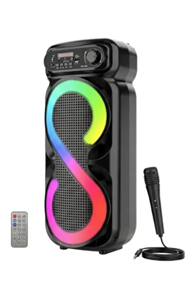 GENERAL مكبر صوت محمول ملون مزدوج مزود بإضاءة LED ملونة وبلوتوث ومكبر صوت مزد...