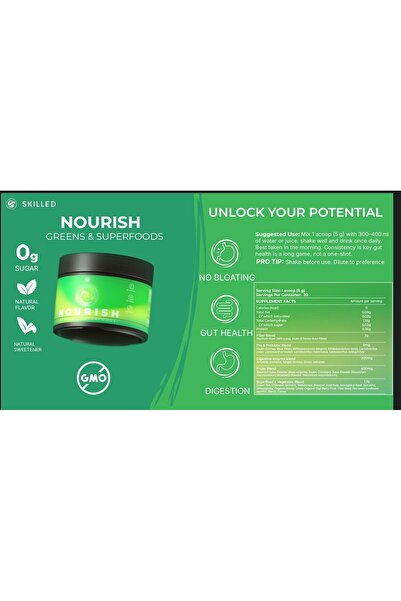 SKILLED Unlock Your Potential NOURISH (greens & superfoods)