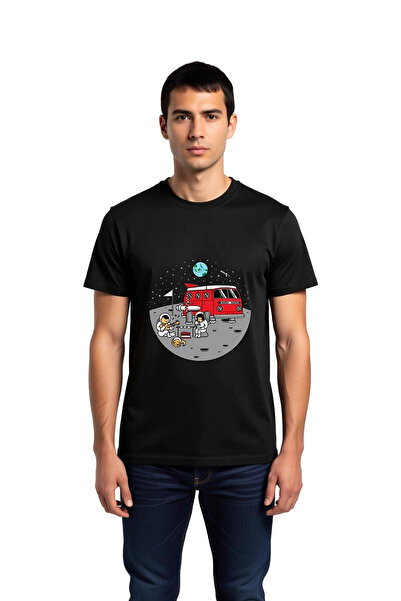 PayBuy Guitar and Coffee Astronauts in Space Printed Men's T-Shirt