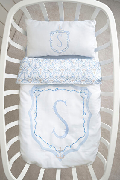 NOU Mother's Side Duvet Cover Set (60X100) - Noble Series - Blue - Letter S
