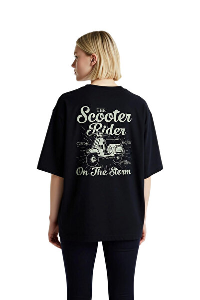 PayBuy Γυναικείο μπλουζάκι Oversize Scooter Rider Stormy Spirit με στάμπα, κο...