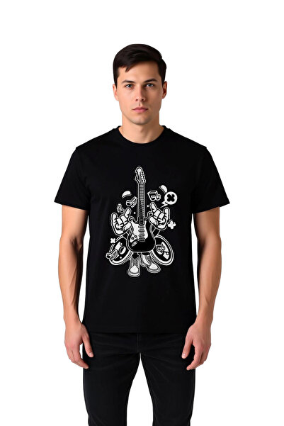 PayBuy Men's T-Shirt 100% Cotton Guitar Music Rock Art Print Round Neck Short...