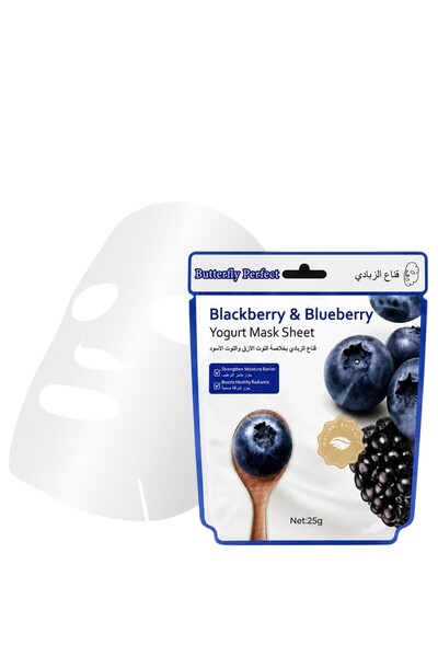 Butterfly Perfect Yogurt Black and Blueberry Facial Sheet Mask (25g) Yogurt F...