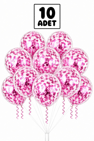 Balonsan Pink Sequin Balloon Bundle 10 Pieces