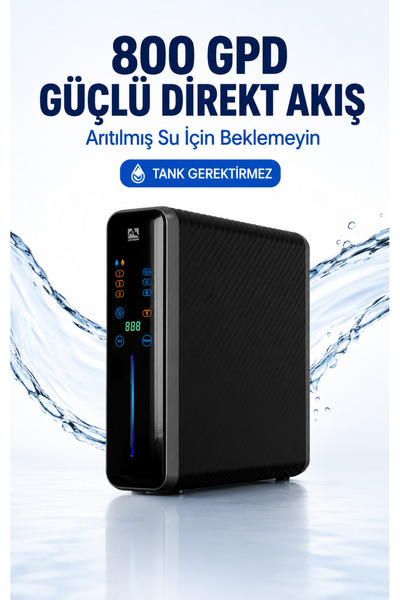 watalina Lan Shan LSRO-800D 800 GPD Tanksız Direkt Akışlı RO Su Arıtma Cihazı...
