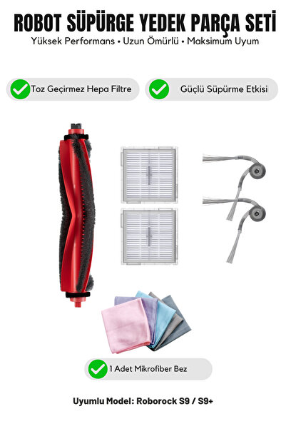 Asgard Grup Συμβατό με Roborock S9 / S9+: 1 κύρια βούρτσα, 2 πλαϊνές βούρτσες...