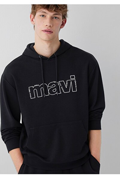 Mavi Logo Printed Hooded Loose Fit Comfortable Sweatshirt.