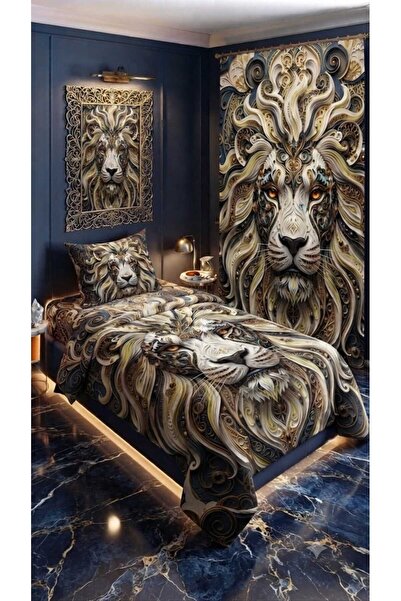 Elmas Dizayn 280*240 Cm. Special Design Single Bedding Set with Background Cu...