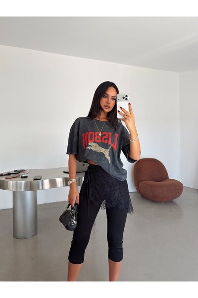 myd Lisbon Written Basic T-Shirt - Smoked