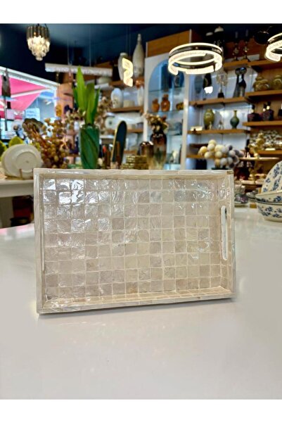 Sever BEJ SEDEFLİ DİKDÖRTGEN TEPSİ 30X20CM