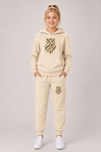 cm buseyiz Busekids New Season Printed Hooded Children's Tracksuit Set