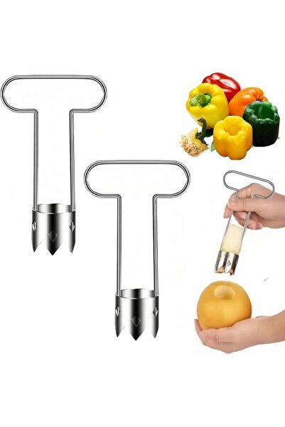 STARSTAR Multi-functional pitter set (2 pieces), stainless steel, suitable fo...