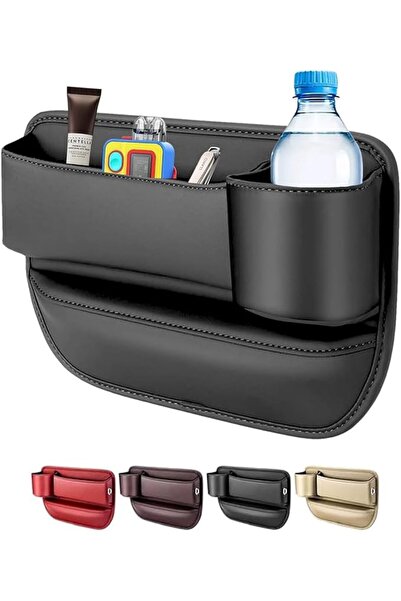 ABINO ABIN Car Leather Cup Holder Gap Bag, Adjustable Seat Storage Box, Car S...