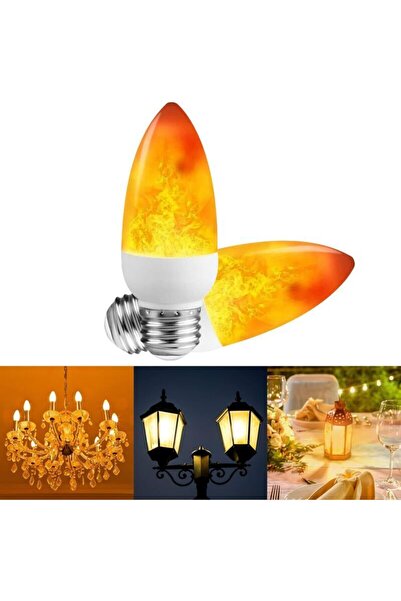 STARSTAR 【2pcs】E27 LED Candle Flame Bulb Atmosphere Decorative Bulb