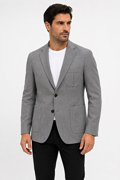 bihan store Men's Unlined Patterned Woven Blazer with Pockets 06 Drop Jacket ...