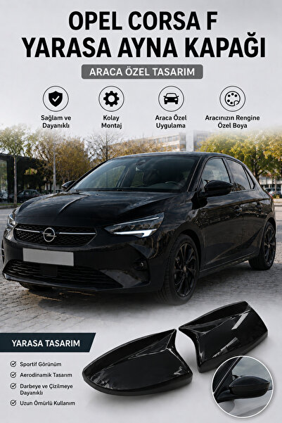 ModGR-Dizayn OPEL CORSA F ARACA ÖZEL BOYALI YARASA AYNA KAPAĞI A+ ELMAS SİYAH