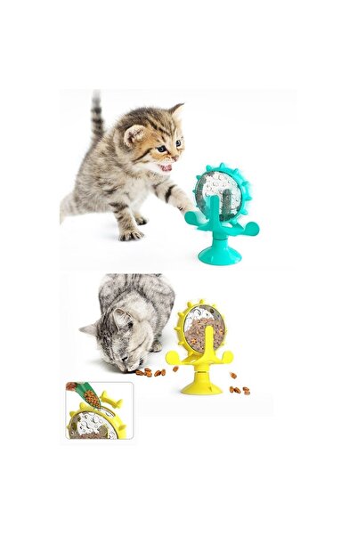 EVİST Colorful Educational Cat Toy with Suction Cup, Bell, Interactive Rotata...
