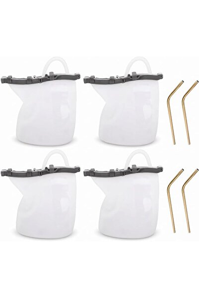 Bewinner 4pcs Drink Pouches with 4 Straws, Food Grade Silicone 1.5L Reusable ...