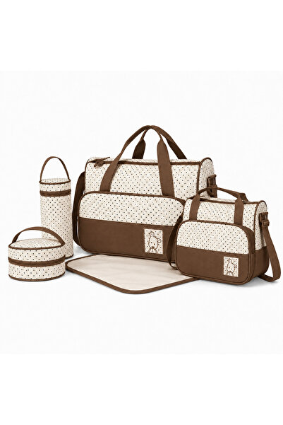 AVYRA Set Genti Bebe 5 Piese Pentru Maternitate Cu Geanta Scutece, Suport Bib...