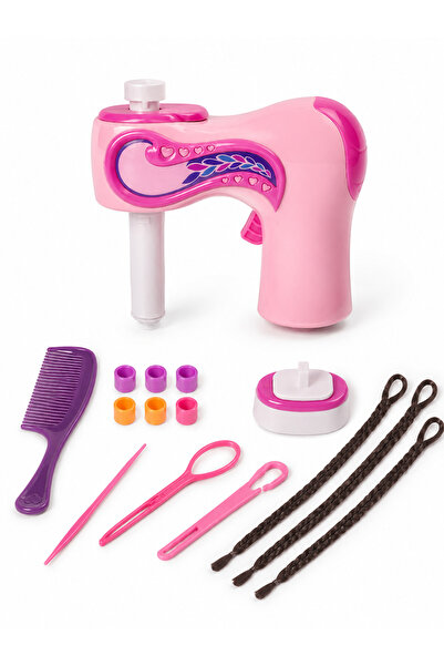 DoruCO Çocuklar İçin Otomatik Saç Örgü Makinesi ve Aksesuar Seti – Pembe, 6+ Yaş