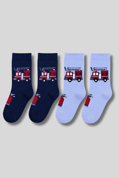 aw adawhite Children's 4-Pack Cotton Patterned Socks