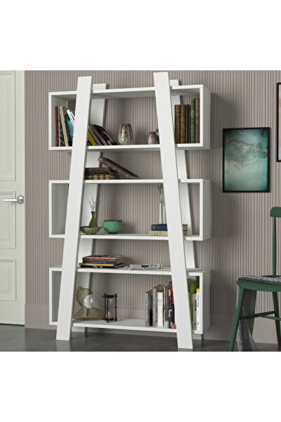 UnicUtil Bibliotecă, Cadru tip scară, UnicUtil, 90 x 22 x 150 cm, Alb, UUBIIB 13