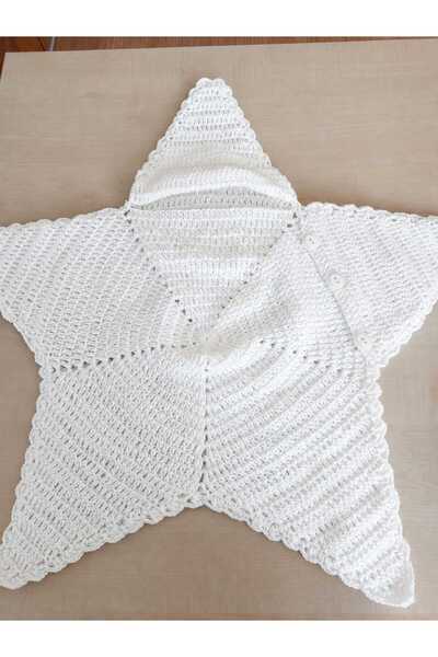 ARTTMACRAME قماط أطفال يدوي الصنع على شكل نجمة |   بطانية محبوكة بغطاء للرأس ...