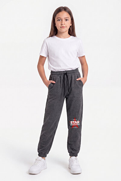 FYK KİDS Girl's Double Pocket Printed Colorful Sweatpants