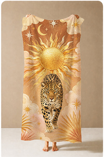 Evmila Maksimalistički leopard sunce i botanički uzorak 70x150 peškir za plaž...