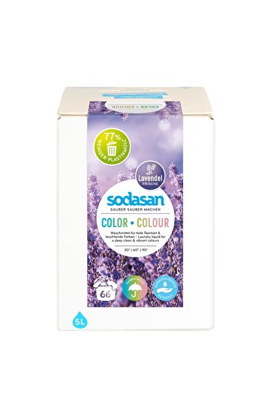 Sodasan Detergent lichid de rufe pentru haine colorate cu lavandă, 5L