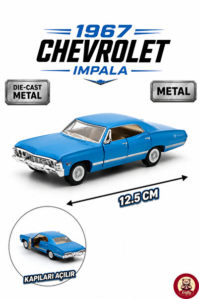 giffy Oyuncak 1967 Chevrolet Impala 1:43 Die Cast Metal Model Araba 12,5 cm A...