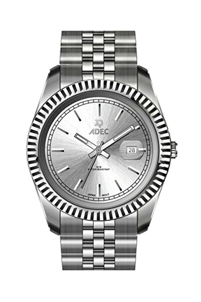 Adec Ag24104-1 Steel Case Jubilee Strap Case Calendar Japanese 3 Atm Water Re...