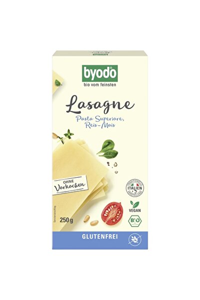 Byodo Lasagna de porumb și orez, fără gluten, bio, 250g