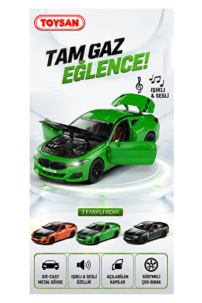 Toysan 1.24 ÖLÇEK KUTULU SESLİ VE IŞIKLI ÇEK BIRAK METAL ARABA