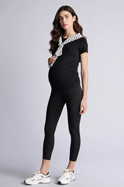 DeFacto Regular Fit Narrow Leg Maternity Black Women's Leggings H2275Ax/Bk81